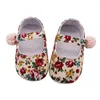 First Walkers Floral Born Baby Prewalker Soft Soled Anti-Slip Shoes Schoenen Schoenen klassiek Princess Girl Crib Mary Jane Flower