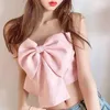 Camis Sexy Patchwork Bow Women Vest Square Collar Sleeveless Spaghetti Strap Slim Tunic Tank Tops Female Clothes