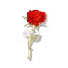 Moda rosa broches mulheres senhoras elegantes shiny shiny rocos broches alfinetes terno de lapão colarinho de roupas de roupas acessórios