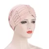 Ball Caps Women Solid Beading Hat Muslim Ruffle Cancer Wrap Cap White Cotton Fitted Dad Hats For Men