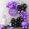 Other Event Party Supplies 102pcs Purple Balloon Arch Kit Black Ballon Garland For Toy Kid Party First Birthday Decoration Helium Air Globos 231127