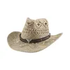 Chapeau de Cowboy Western Cowboy chapeaux pour femmes chapeau de plage Cowgirl chapeaux de paille été chapeau de soleil de luxe à la main à large bord Sombrero Hombre