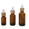 Glass Dropper Bottles Essential Oil Bottle with Eye Droppers and Bamboo Lids Liquid Cosmetic Containers Stsah