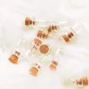 05ML 10X18X5MM Petits Mini flacons en liège en verre transparent avec bouchons en bois/Message mariages souhaits bijoux faveurs de fête Tube de bouteille Qmtpx