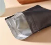 Resealable Coffee Herb Powder Zipper Pack Bag Smell Proof Flat Pouch Matte Black Small Aluminum Foil Zip Lock Mylar Bags