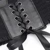 Ceintures cravate en cuir PU dentelle ceinture réglable large ceinture taille Corset femmes élastiques Cummerbunds