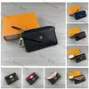 M69431 Carteras Mujer Cuero genuino RECTO VERSO Titular de la tarjeta Diseñador Mini Zippy Organizador Monedero Monedero Bolsa Cinturón Charm Key Po263B