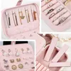 Jewelry Boxes Portable Travel Box Necklace Earrings Ring Organizer Display Pu Leather Storage Large Capacity Case 231127