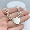 2023 Bracelet for Women Sterling Sier Heart-shaped Pendant O-shaped Chain High Quality Brand Jewelry Girlfriend Gift