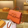 Genuine Leather Valentins Handbag Women's 2023 New Spring/Summer Fashion Simple Small Square Crossbody Handheld Bags X6S4J