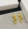 Trendy Designer 18K Gold Plated Dangle Stud Womens Hoop Earring High Quality Earring for Women Eardrop Fashion Wedding Party Jewelry