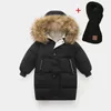 Down Coat 2023 Kids Long Cotton Jackets Winter Thick Warm Coats Sent Scarf Big Children Clothes Girls Boys Parka Outerwear 212Y 231128