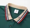 Bur Polo Shirt Summer Men Check Lapel krótko-rękawowe T-shirt europejska stacja europejska moda szczupłe miłośnicy pół-rękawowe koszule polo męskie