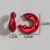Hoop Ohrringe FishSheep Metallic Farbe Unregelmäßige C Form Für Frauen Geometrische Acryl Twisted Kreis Y2K Schmuck Geschenke