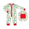 Kledingsets Baby Katoenen T-shirt met lange mouwen Ronde hals Bomen Prints Jongen Groene top Kleding en broek Pak Romper Kerst Familiepyjama 231128
