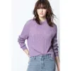 Zadig Voltaire femmes tricots t-shirts automne et hiver femmes crochet fleur creux cachemire couleur unie violet fendu pull