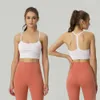 Lu-048 Fluxo feminino Y Sports Sports Sports Suporte Removível Copas Removíveis Bra de ioga com Bras de Bras de Bras Solidores de Esportes Solidize Brás Bra de Casal