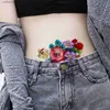 Tattoos Colored Drawing Stickers Small Fresh Colorful Flower Tattoo Sticker 1 Sheet Size 12-19 cmL231128