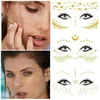 Tattoos Colored Drawing Stickers Temporary Freckles Tattoo Sticker Waterproof Fake Gold Silver Body Makeup Face Eye Sticker Decal Accessories For Dancing PartyL2