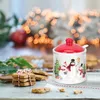 Organization Christmas Sugar Cellar Condiment Salt Jar Container Dispenser Bowl Seasoning Shaker Box Holiday Pepper Pots Ceramic Storage