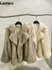 Women's Fur Faux Fur Lautaro Winter Loose Casual Thick Warm Soft Hairy Faux Fur Coat Women Luxury High Quality Furry Fluffy Jacket Korean Fashion 231127