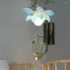 Lampy ścienne Temar w chińskim stylu Art Lotus Oryginalność salonu sypialnia korytarz herbaty