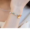 Charm Bracelets Summer Double Sided PingAn Buckle Bracelet Girls' Niche Design Interlocking Braided Lotus Pearl