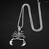 Pendentif Colliers Hip Hop Big Scorpion Collier Punk Animal Scorpion pour hommes Viking Bijoux Cadeau d'anniversaire