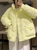 Parkas Yitimoky jaune Parkas femmes surdimensionné doudoune automne hiver manteaux 2022 nouveau lâche décontracté Y2k vêtements d'extérieur chauds vert blanc noir