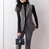 Calças femininas de duas peças ternos formais de negócios blazers femininos para mulheres ol estilos profissionais pantsuits com e colete colete outfits