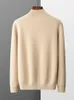 Mäns jackor 100% Pure Wool Men's Stand Collar Thicked Cardigan Autumn and Winter Cashmere Sweater Casual Sticked Large Size Tops 231128