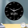 Horloges murales Horloge Éléments de musique sans tic-tac pour salle à manger