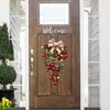 Decorative Flowers Christmas Door Wreath Ball Upside Down Tree Ornaments Hanging Home Decor Party Supplies Inside