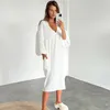 Сексуальная пижама Qweek Make Night Dress Женщины повседневная V Seck Nightress Sexy Sleepwear Elishop рукав хлопка ночная одежда 230428