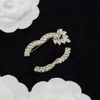 Luksusowe 18 -karatowe złoto splowane mosiężne miedziane broszki litera projektantka kobiety mężczyźni kwiat piny sweter biżuteria broszka broszka poślubić akcesoria ślubne