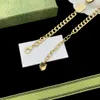 Chokers Gold Chain Necklace Gemstone Letters for Woman Lover Fashion Designer Halsband Kedjor smyckenförsörjning