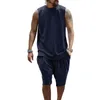 Running Set Sets Men's Summer Breattable Underhirt Shorts Anti Wrinka Two Piece Men Dress Suits 3 Piece Suite For Teens Vest and Pants Set