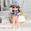 Dolls 16cm 112 Bjd Doll High Quality 13 Movable Jointed With Clothes Long Wig Dress Up Play House Plastic DIY Toys For Girls Gift 230427