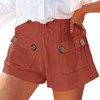 Korten met dames met zakken zomerknop comfortabele casual vrouwen hoge vloeiende taille strand dames voor dames