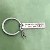 Porte-clés Je t'aime Lanyard pour clés 26 lettres bricolage correspondant à la Saint-Valentin en acier inoxydable porte-clés cadeau d'anniversaire conduire en toute sécurité beau