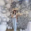 Other Event Party Supplies 12pcs/lot Square Sequin Board Gold Silver Shimmer Wall for Wedding Birthday Party Backdrop Wall for Baby Shower Party Decor 231127