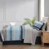 Conjuntos de cama Listra Azul 7 Peça Cama em um Saco Consolador Conjunto com Lençóis Conjunto de Cama Home Textile 231128