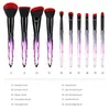 Makeup Brushes 10st/Set Eye Shadow Cosmetic concealer Tool Lip Transparent Handle Brush for Face Synthetic Fiber Blending Foundation