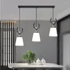 Kronleuchter Nordic Restaurant Lights Drei einfache moderne Esszimmertische Crystal Hanging Staghorn Bedroom Light