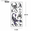 Tattoos Colored Drawing Stickers Men Fashion Cool Funny 3D Scorpion King Temporary Waterproof Tattoo StickerL231128