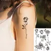 Tatouages autocollants de dessin colorés 69 pièces autocollants de tatouage de fleur noire tatouages temporaires imperméables femmes oiseaux faux tatouage Body Art tatouage jetable papillon L231