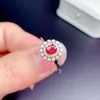 Cluster Rings Luxury Ruby Silver Ring For Party6mm 4mm Natural 925 Sterling Jewelry Gift Woman