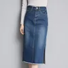 Юбка женская джинсовая юбка OL длинная облегающая высококачественная элегантная юбка-карандаш