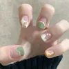 False Nails 24pcs 검은 심장 관 귀여운 kawaii 프레스 완성 된 전체 커버 인공 가짜 손톱 매끄러운 제거 가능한 거짓 손톱 231128