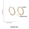 Hoop Earrings 2023 Korean Fashion Metal Rhinestone Flower Birthday Party Luxury Jewelry Women's Creative Accessories Gift